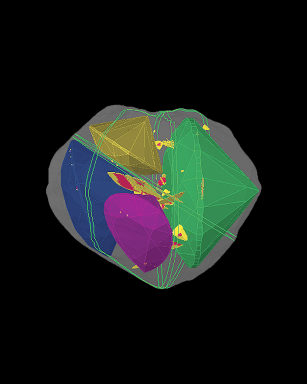Diamond cutting map showing stone potential from rough. Sourced from GIA.